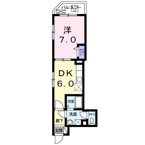 グラン リヴィエール(1DK/3階)の間取り写真