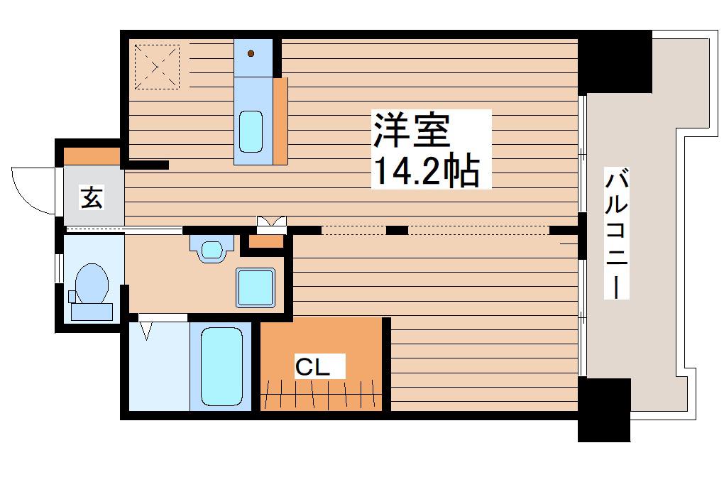 朝日プラザ五橋III(ワンルーム/10階)の間取り写真