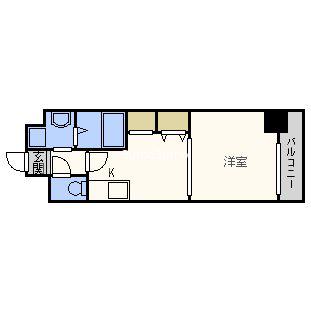 プレジオ中之島(1DK/3階)の間取り写真