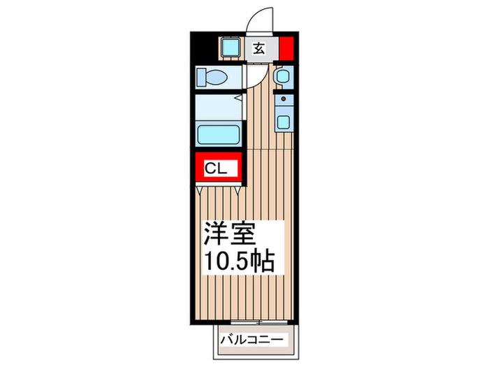 COMODO(ワンルーム/1階)の間取り写真