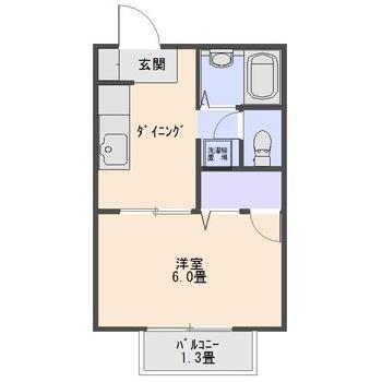 ラピート今泉(1K/2階)の間取り写真