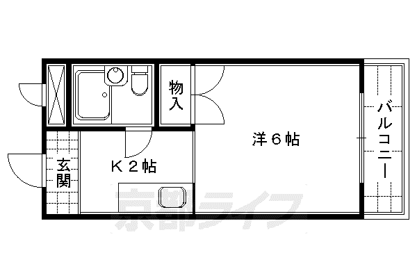 マンションREI(1K/5階)の間取り写真