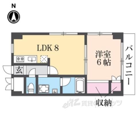 第2サンタウン(1LDK/3階)の間取り写真