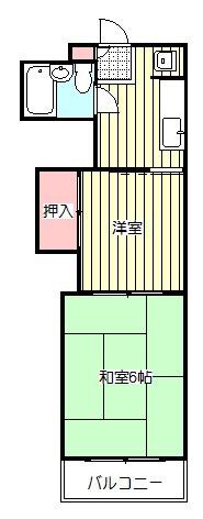 東川口宝パレス(2K/4階)の間取り写真