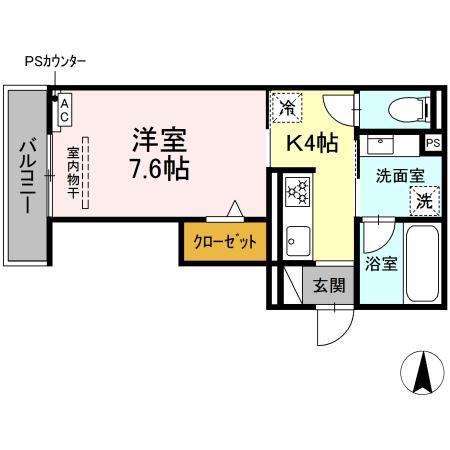RAUM Y(1K/3階)の間取り写真