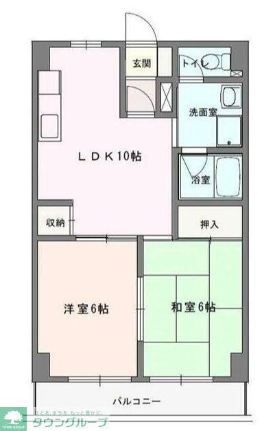 シャトー野比(3DK/2階)の間取り写真