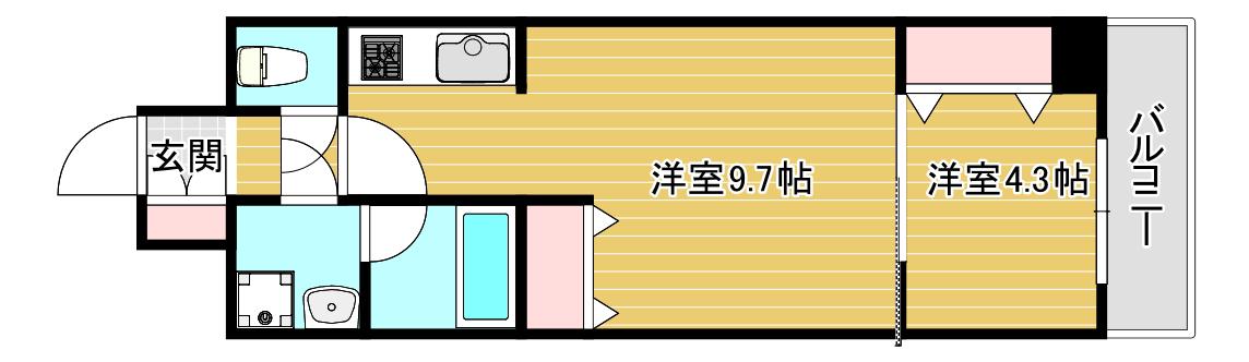 スプランディッド堀江(1LDK/15階)の間取り写真