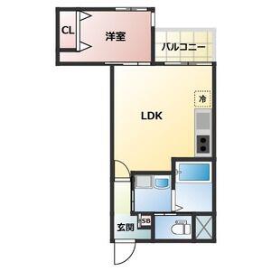 ALEGRIA草津(1LDK/1階)の間取り写真