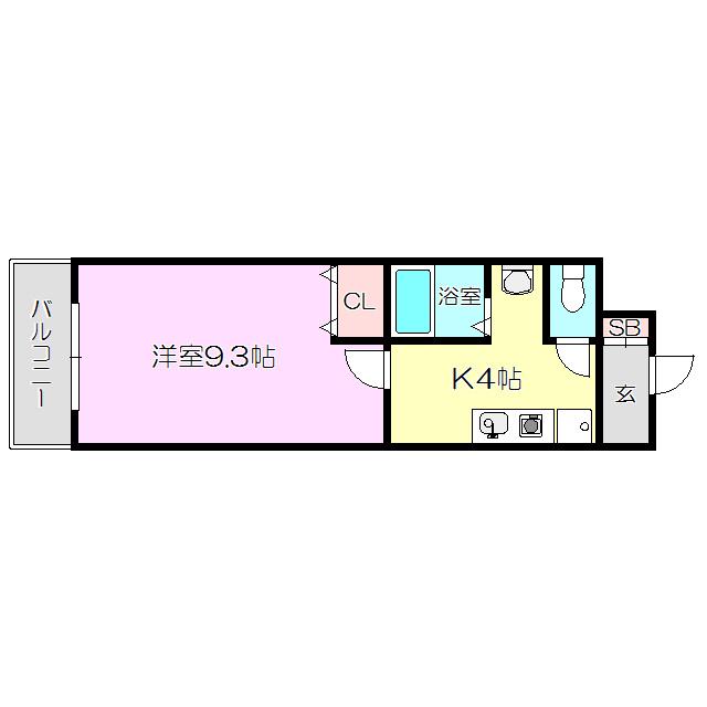 アレルヤ(1K/3階)の間取り写真