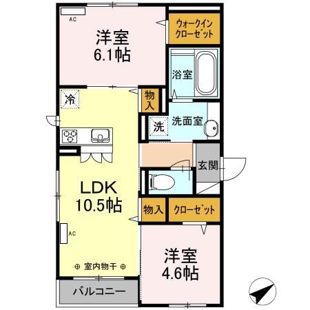 クレシェンテ(2LDK/3階)の間取り写真