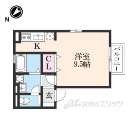 グリーンパルク愛宕(ワンルーム/1階)の間取り写真