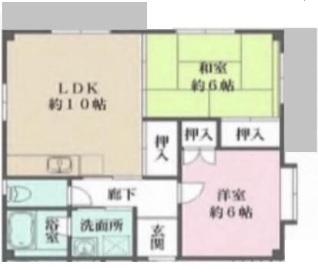 ニードルコート(2LDK/2階)の間取り写真