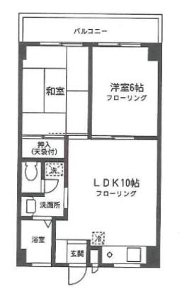 スリーコーポヨシザワ(2LDK/2階)の間取り写真