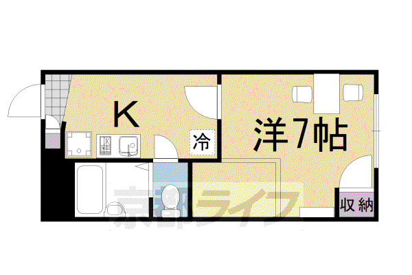 レオパレスヴィーブル呉服町(1K/2階)の間取り写真
