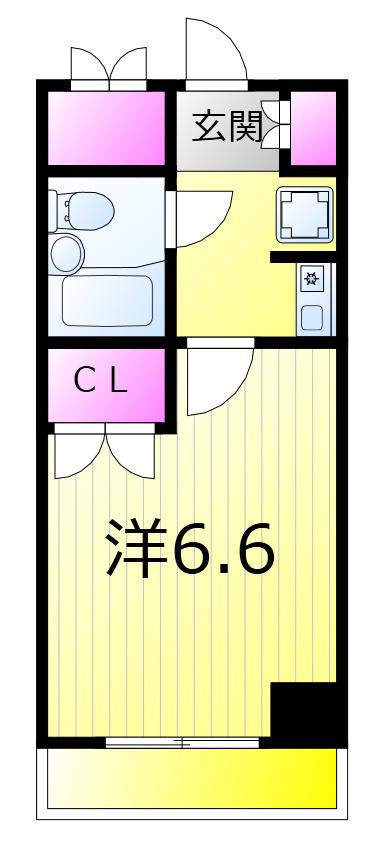 第14シントウキョウビル(1K/5階)の間取り写真