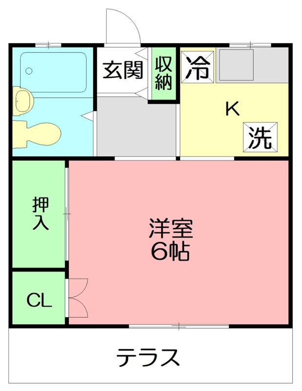 フェアビュー鎌倉(1K/1階)の間取り写真