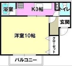 アーベインフラット(1K/2階)の間取り写真