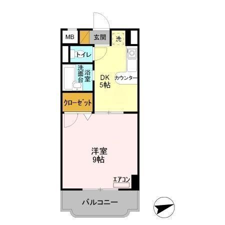 Y・Rレジデンス(1DK/4階)の間取り写真