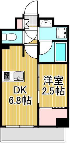 SYFORME KITA-SENJU(1DK/6階)の間取り写真