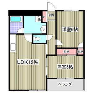 ラ・スリーゼ(2LDK/2階)の間取り写真