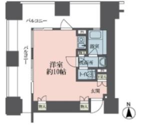 ルネ新宿御苑タワー(ワンルーム/20階)の間取り写真