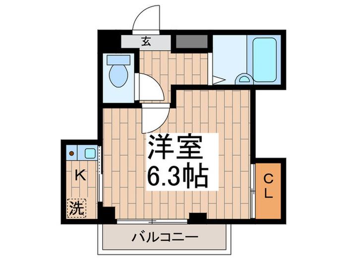 ルラシオンII(1K/3階)の間取り写真