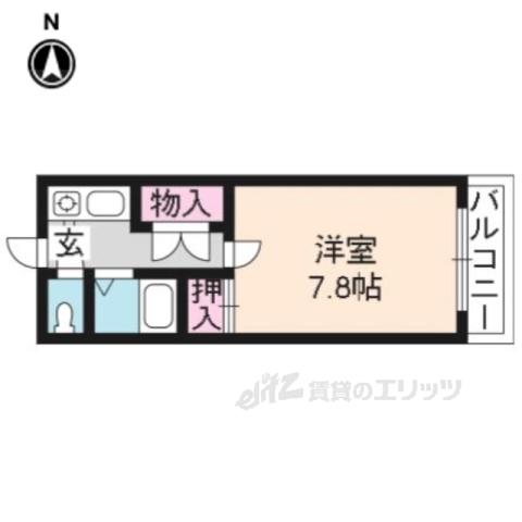 木全マンション(1K/2階)の間取り写真