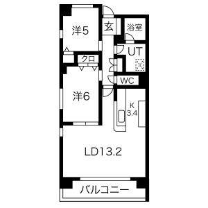 コミュニティーガーデンなごや(2LDK/2階)の間取り写真