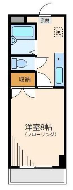 コアクレイン(1K/1階)の間取り写真