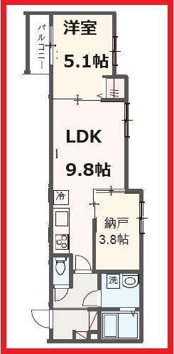 メルディア八広V(1SLDK/2階)の間取り写真