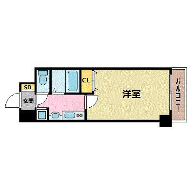 プレサンス心斎橋ザ・スタイル(1K/5階)の間取り写真
