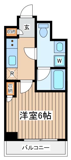 クレイシア横浜ヴェール(1K/4階)の間取り写真