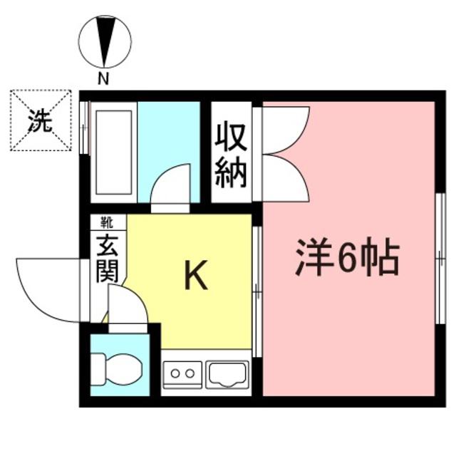 STハイツ(1K/1階)の間取り写真