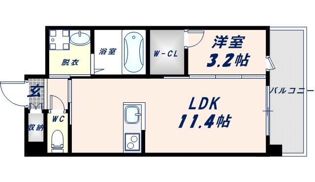 フェニックスクローブトモイ(1LDK/10階)の間取り写真