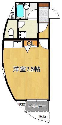GRAND-RESIDE MALLIA(ワンルーム/4階)の間取り写真
