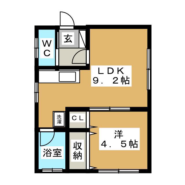 メゾンカルミア(1LDK/1階)の間取り写真
