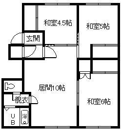春光2.3ハイツ(3LDK/1階)の間取り写真