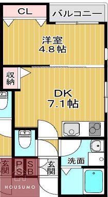BF MAISON HAUT CHTEAU(1DK/1階)の間取り写真
