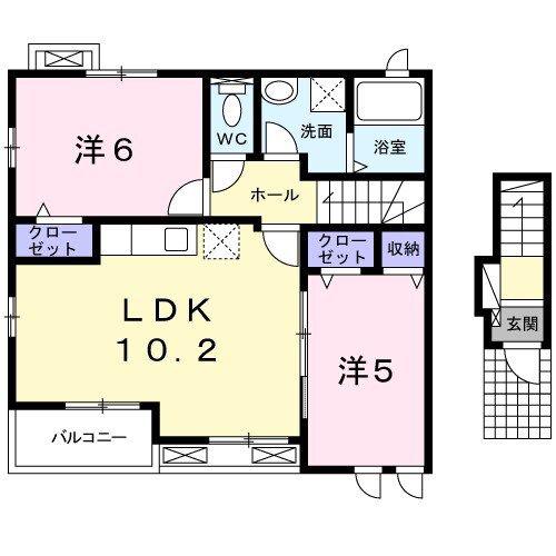 ララ・キャマクタII(2LDK/2階)の間取り写真