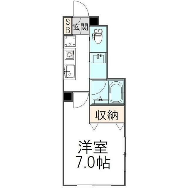 SOLID上池台(1K/1階)の間取り写真