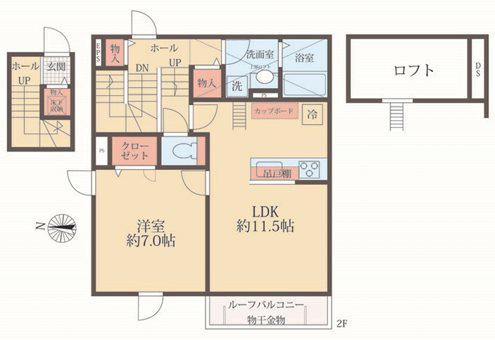 BELL LEAD ROYALE(1LDK/2階)の間取り写真