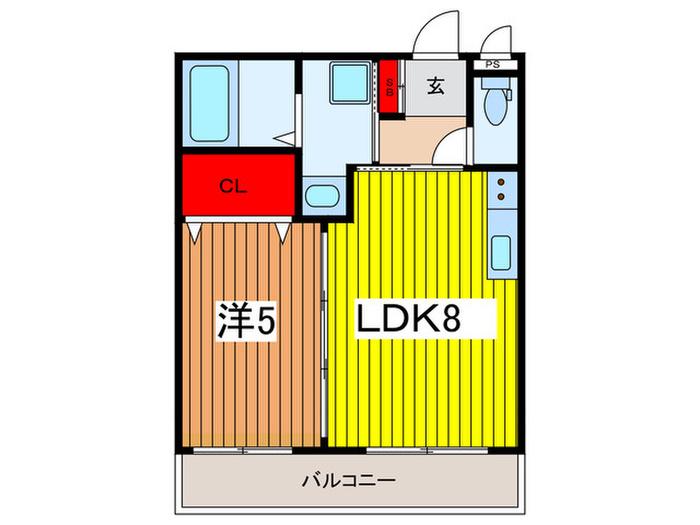 RISE IWATSUKI(1LDK/1階)の間取り写真