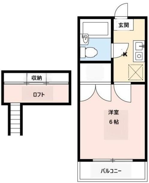 ガーデンヒルズC棟(1K/1階)の間取り写真