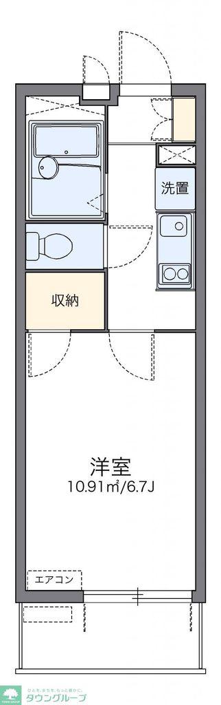 レオパレスTF ONE(1K/1階)の間取り写真
