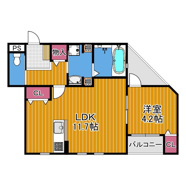 アライアンス常磐町(1LDK/1階)の間取り写真