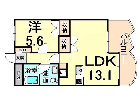 コナヴィレッジ(1LDK/5階)の間取り写真