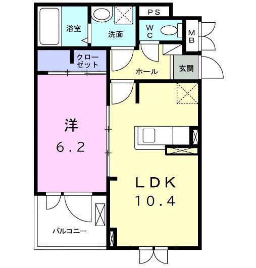 アマネセル(1LDK/3階)の間取り写真