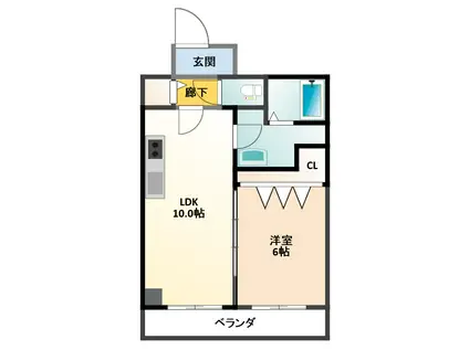 アムールペー豊島(1LDK/3階)の間取り写真