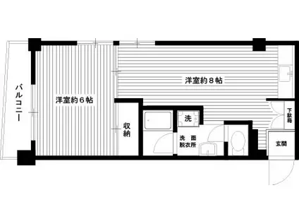 ヴィラ生華(1DK/3階)の間取り写真