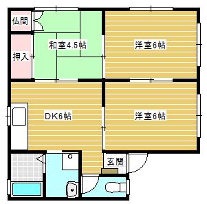 ルミエールK(3DK/2階)の間取り写真